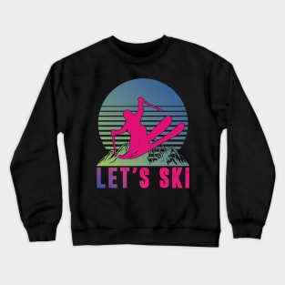 Vintage Ski Racing Retro Skiing Winter Sports Lovers Skier Crewneck Sweatshirt